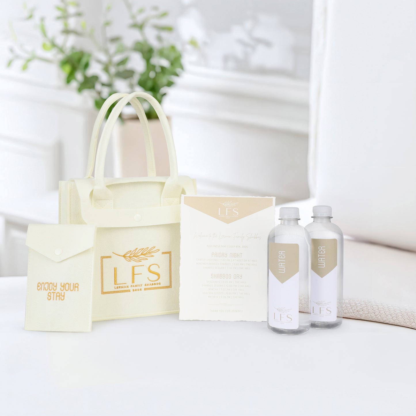 Deluxe Ivory Felt Lid Tote - New!