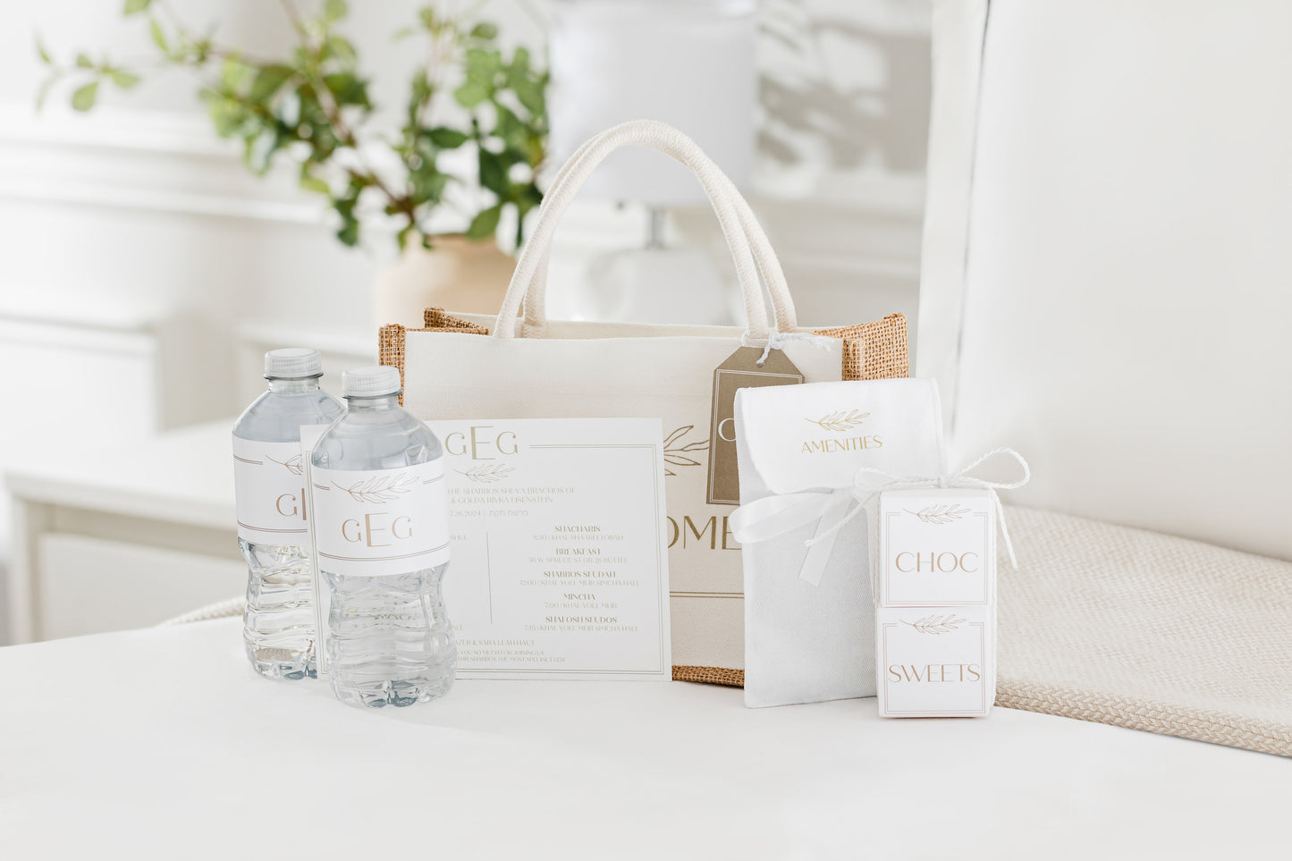 White & Burlap Welcome Tote DIY