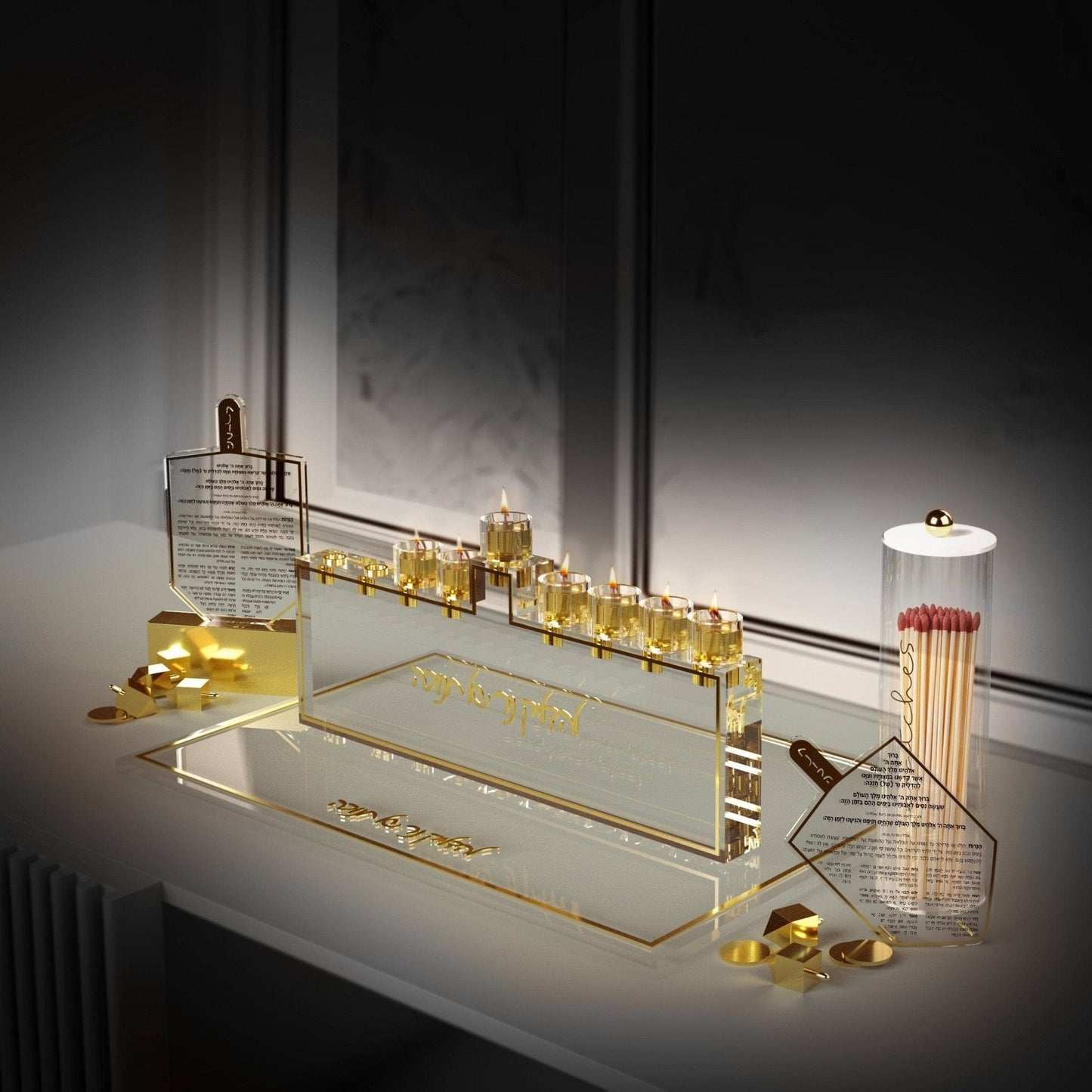 Classic Dreidel Chanukah Brachos Tabletop - Waterdale Collection