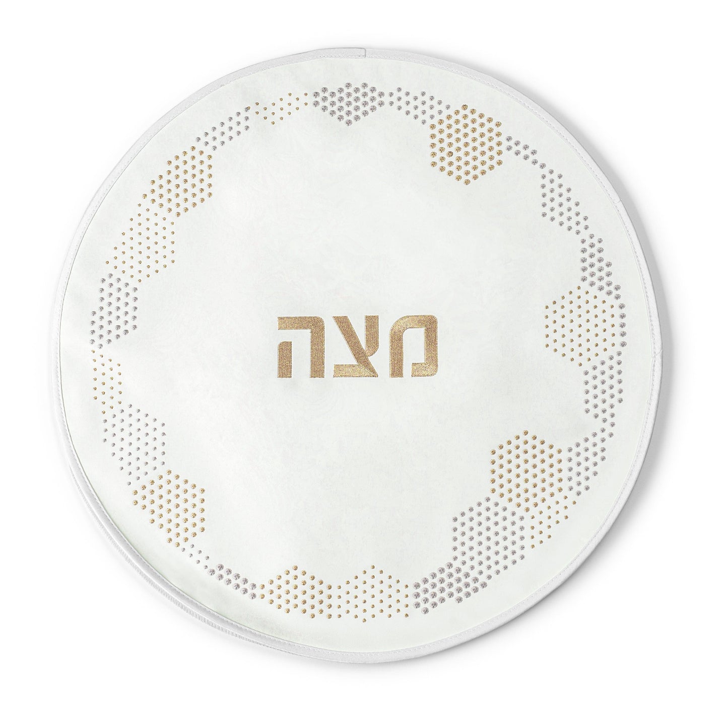 Hexagon Dot Border Matzah Cover - Waterdale Collection