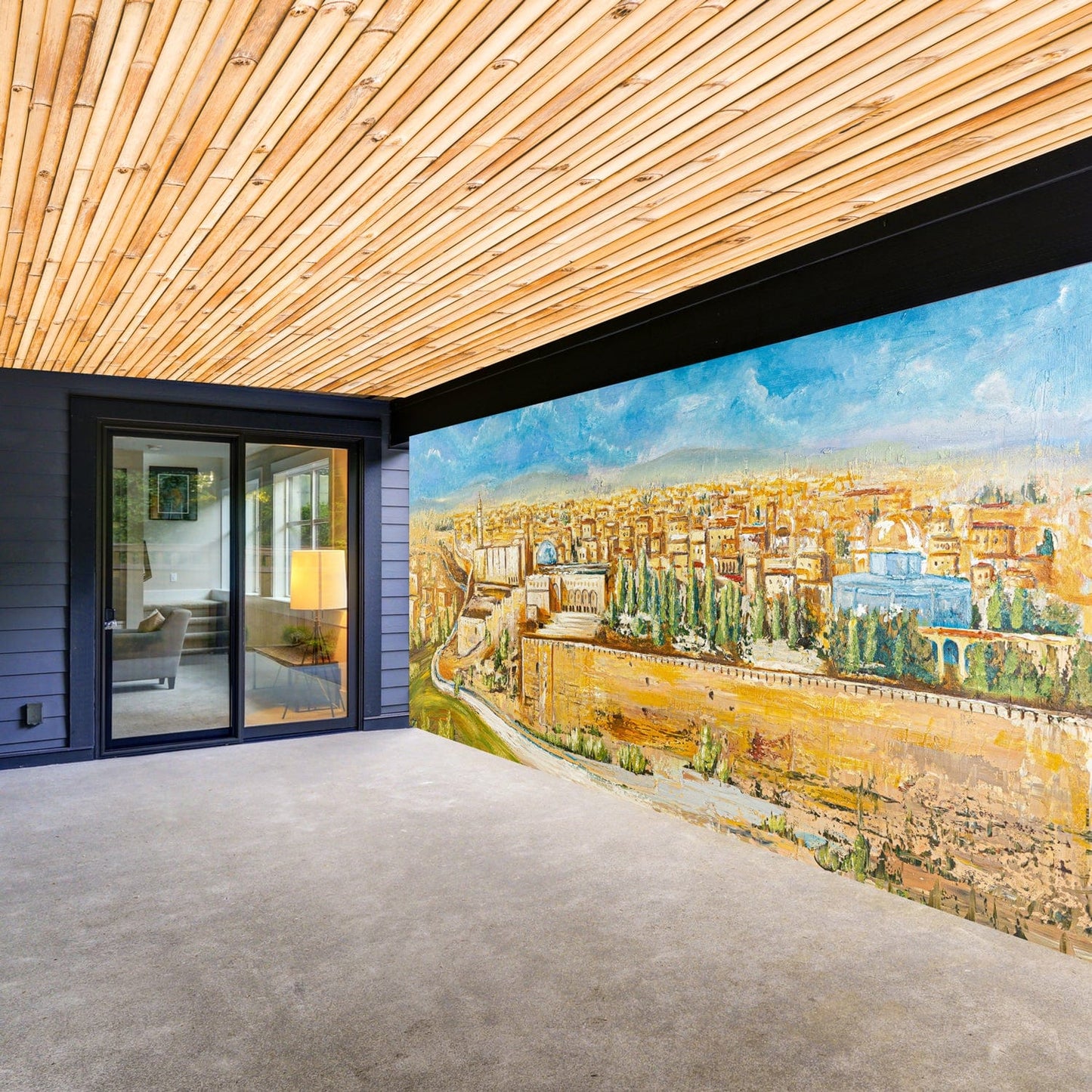 Jerusalem in Color Vinyl Sukkah Decoration - Waterdale Collection