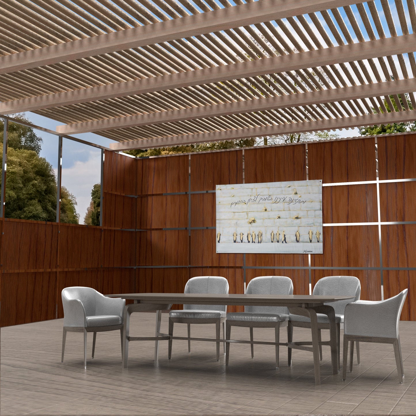 Kosel by Judy Vinyl Sukkah Decoration - Waterdale Collection