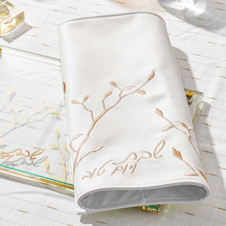 LEAF EMBROIDED CHALLAH COVER