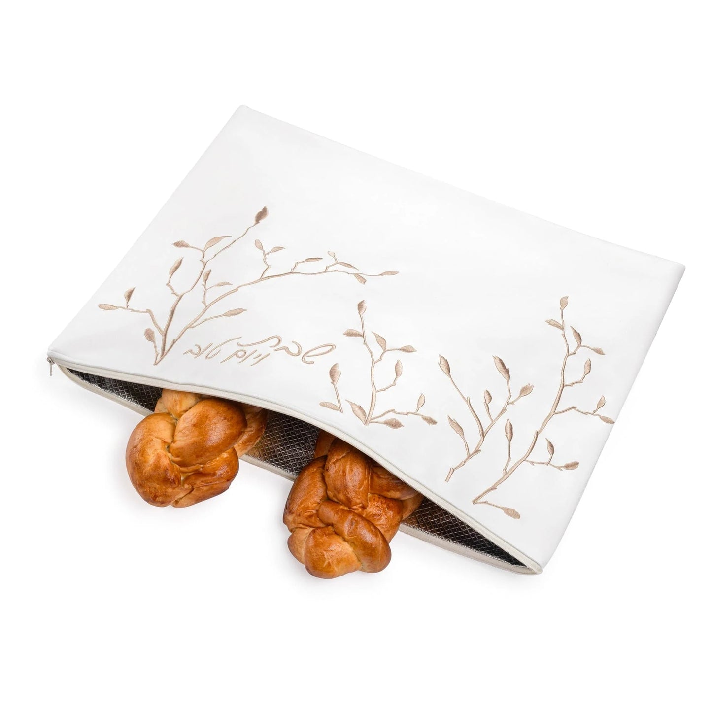 LEAF EMBROIDED CHALLAH POUCH COVER