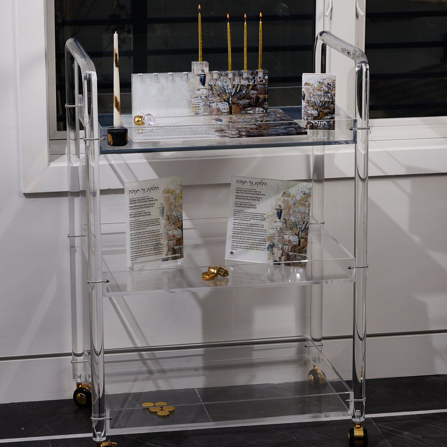 Painted Jerusalem Menorah - Waterdale Collection