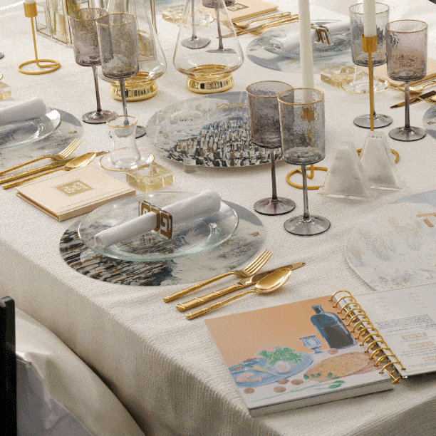 Painted Pesach Chargers (Style 2) - Waterdale Collection