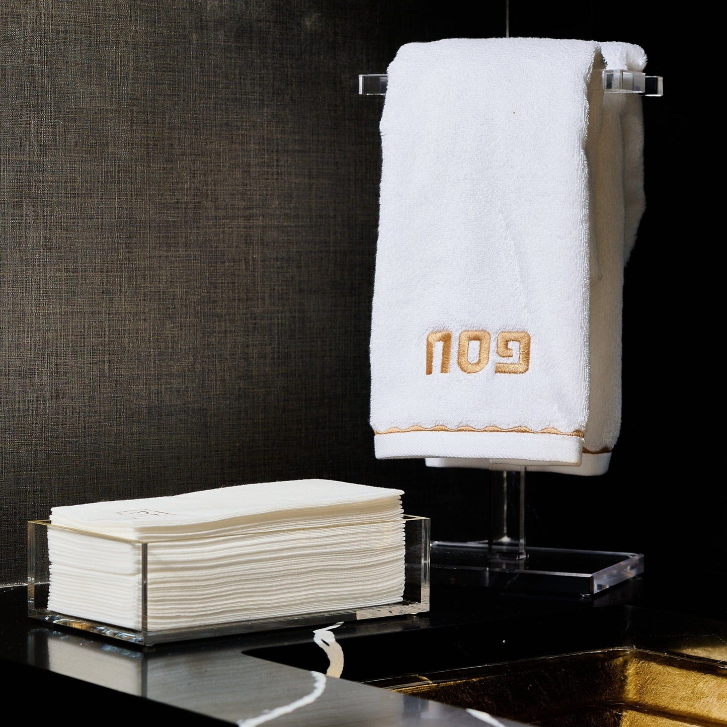 Pesach Scalloped Hand Towel - Waterdale Collection