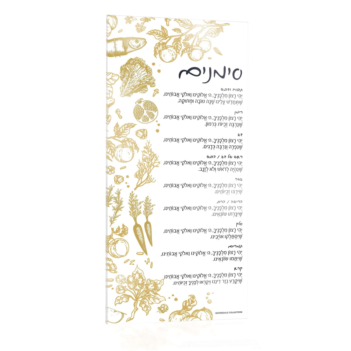 Sketched Simanim Card - Waterdale Collection