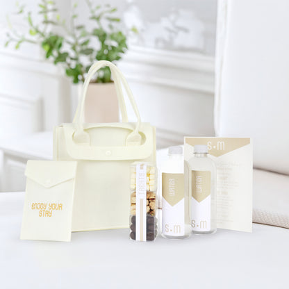 Deluxe Ivory Felt Lid Tote - New!