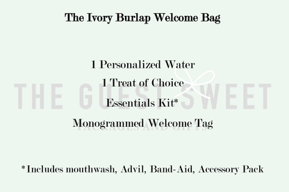 Ivory Burlap Welcome Bag