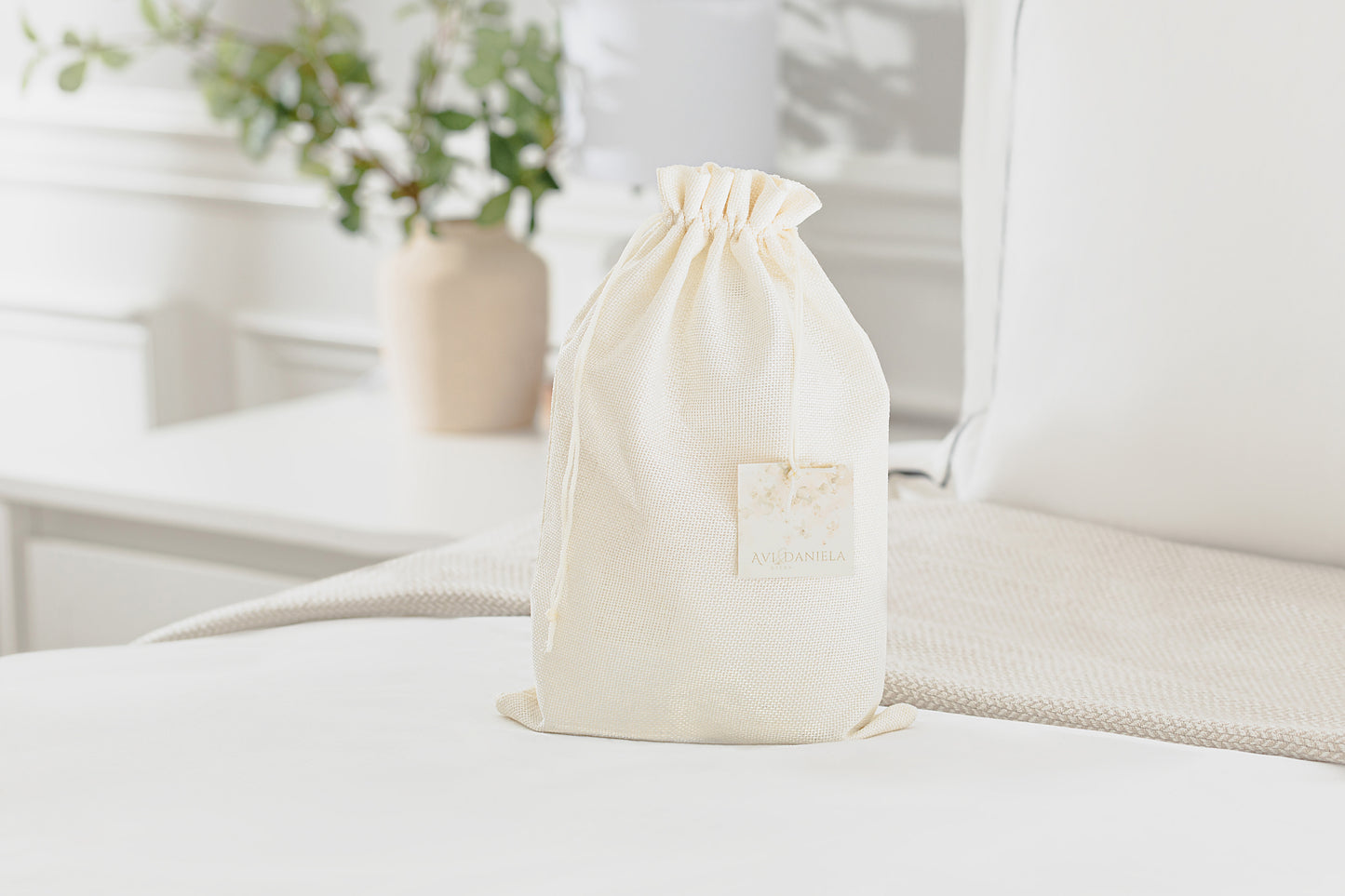 Ivory Burlap Welcome Bag