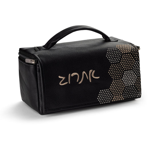 Hexagon Dot Border Leather Esrog Bag - Waterdale Collection