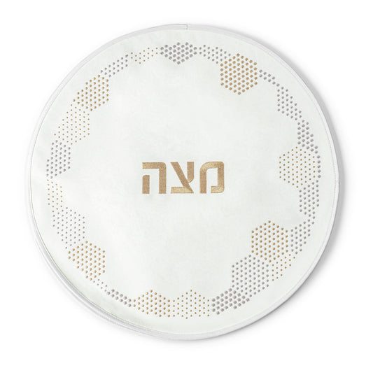 Hexagon Dot Border Matzah Cover - Waterdale Collection