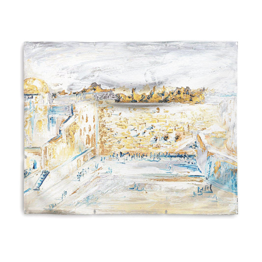 Kosel Plaza of Gray & Gold Vinyl Sukkah Decoration - Waterdale Collection