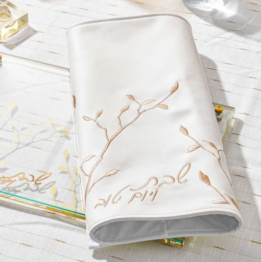 LEAF EMBROIDED CHALLAH COVER