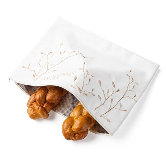 LEAF EMBROIDED CHALLAH POUCH COVER