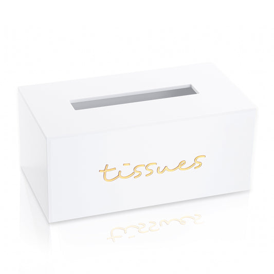 White Lucite Classic Tissue Box - Waterdale Collection